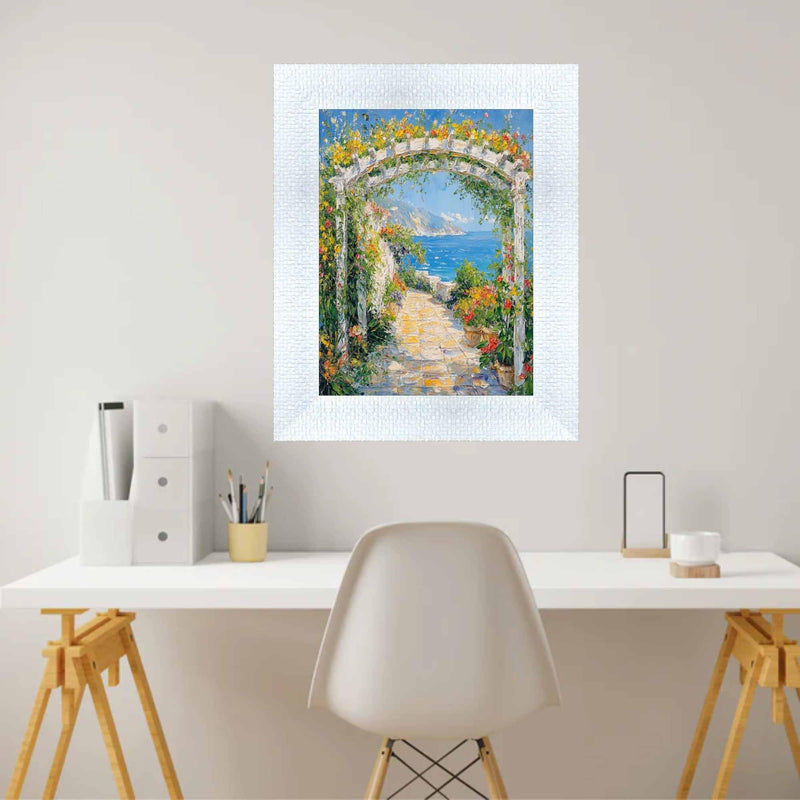 14x18 Frame Wide Bright White Glitter Gloss Picture Frame