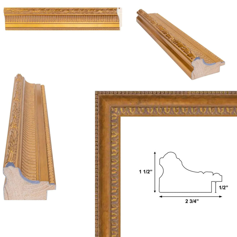 24x30 Frame Wide Colosseum Gold Leaf Scoop Picture Frame