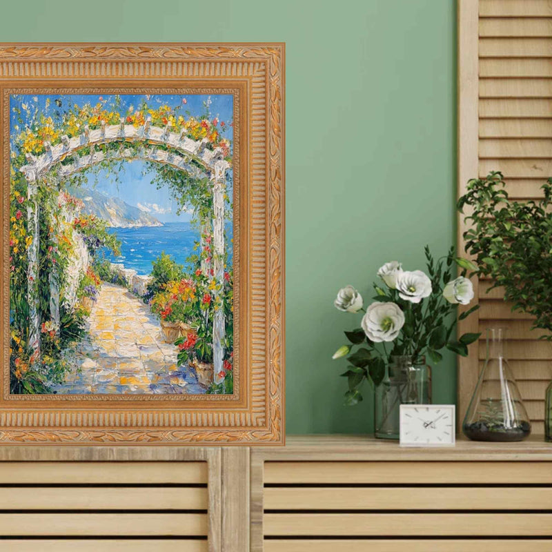 Wide Colosseum Gold Leaf Scoop Picture Frame Home Office