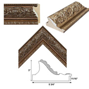 12x36 Frame Ornate Wide Italian Baroque Antique Silver Picture Frame