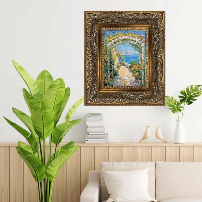 40x40 Frame Ornate Wide Italian Baroque Antique Silver Picture Frame