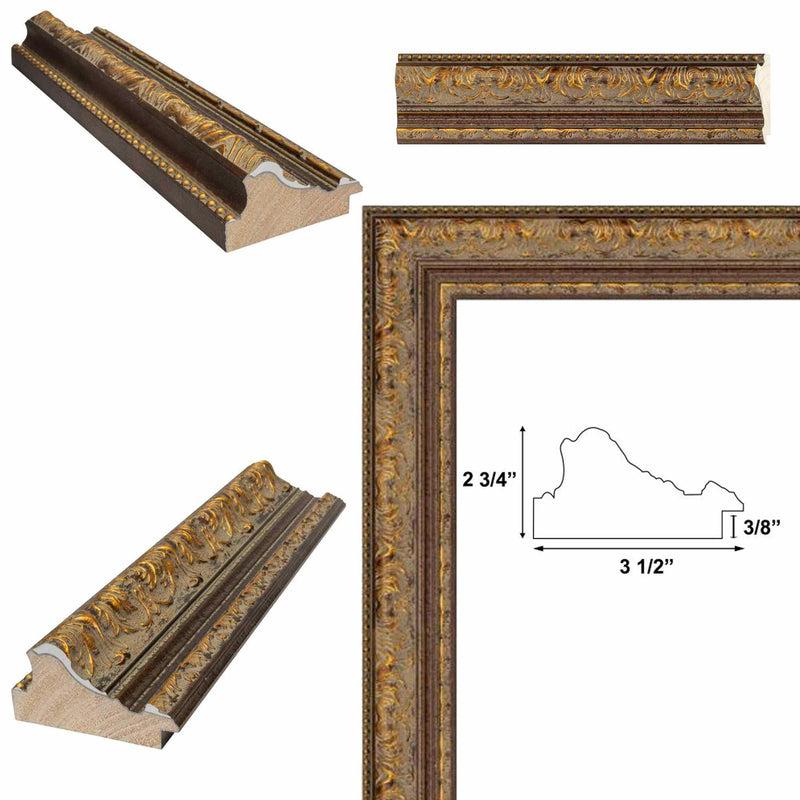 9x12 Frame Wide Luxury Vintage Antique Gold Picture Frame