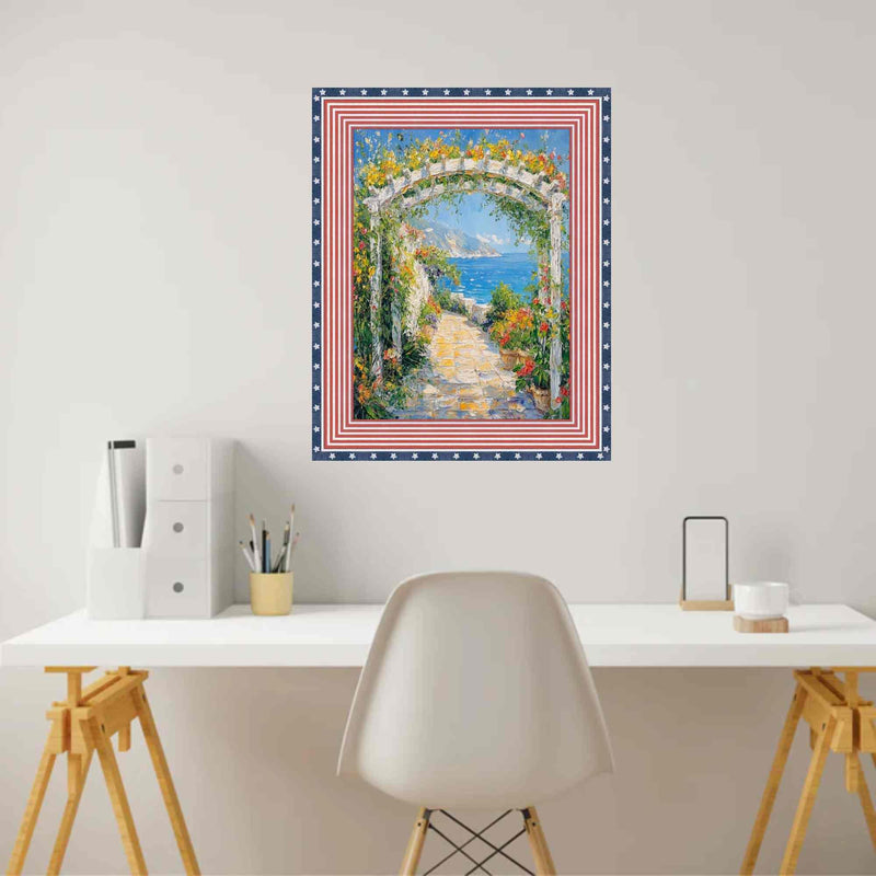 13x13 Frame Wide Red White Blue American Flag Picture Frame - Donald Trump