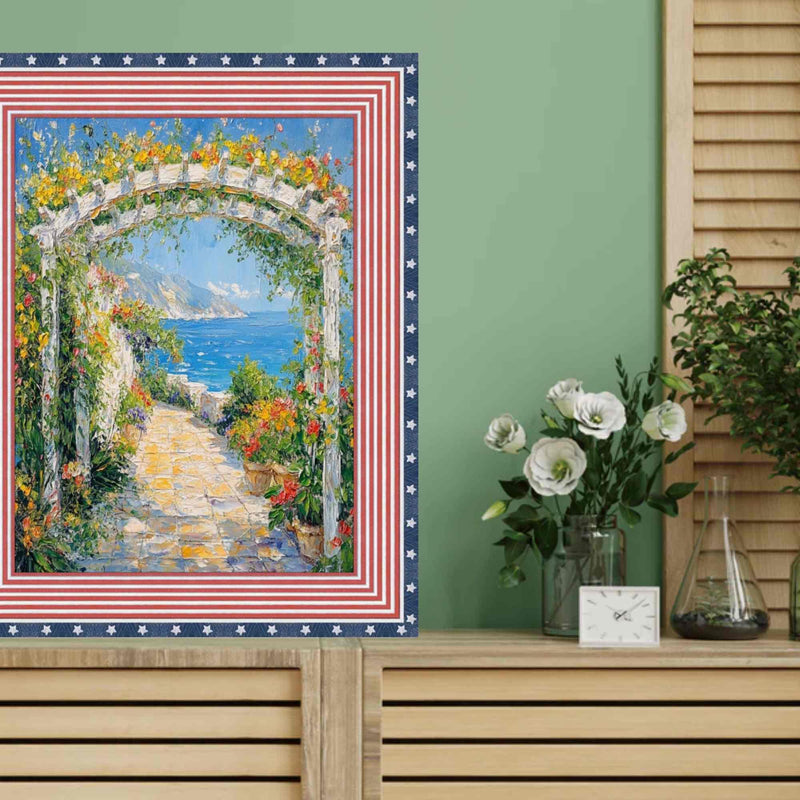 40x60 Frame Wide Red White Blue American Flag Picture Frame - Donald Trump