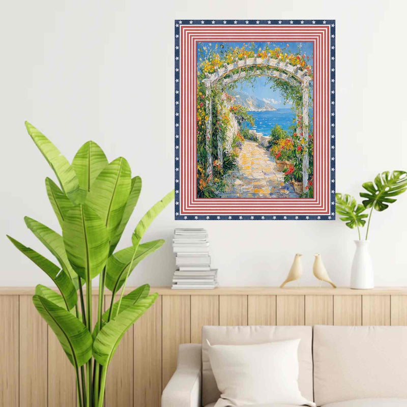 Wide Red White Blue American Flag Picture Frame - Donald Trump Office Décor