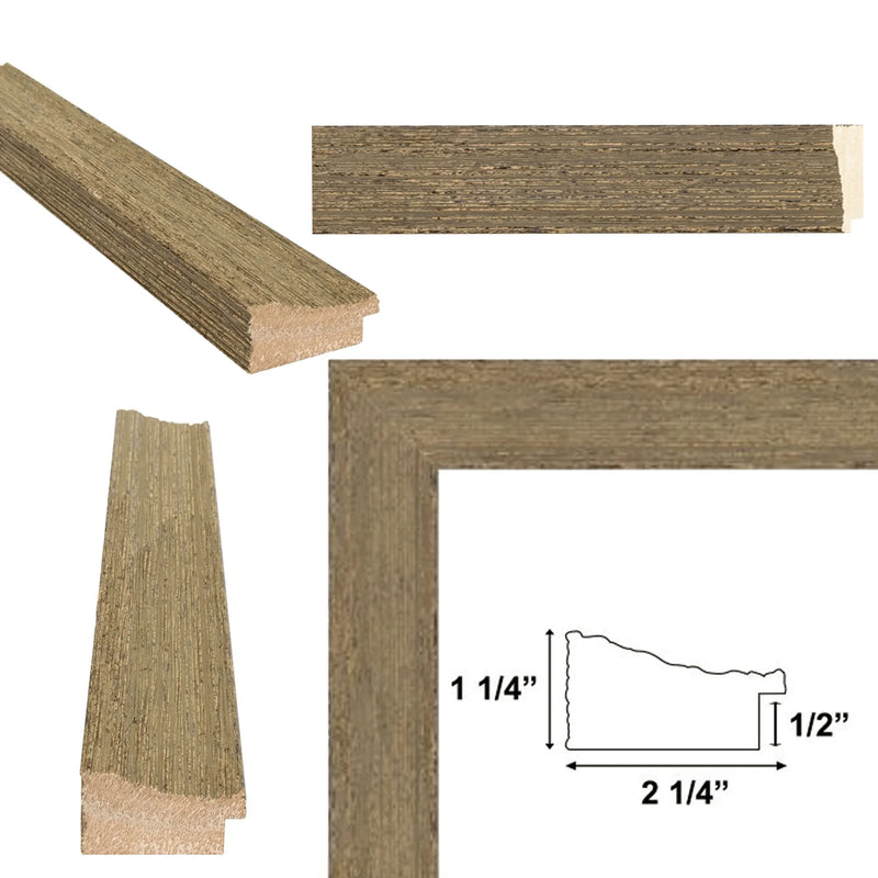 24x48 Frame Wide Rustic Light White Grain Wood Picture Frame