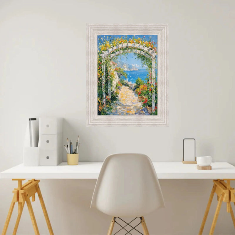 20x40 Frame Wide Rustic Wood Grain White Wash Picture Frame