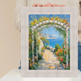 24x36 Frame Wide Rustic Wood Grain White Wash Picture Frame