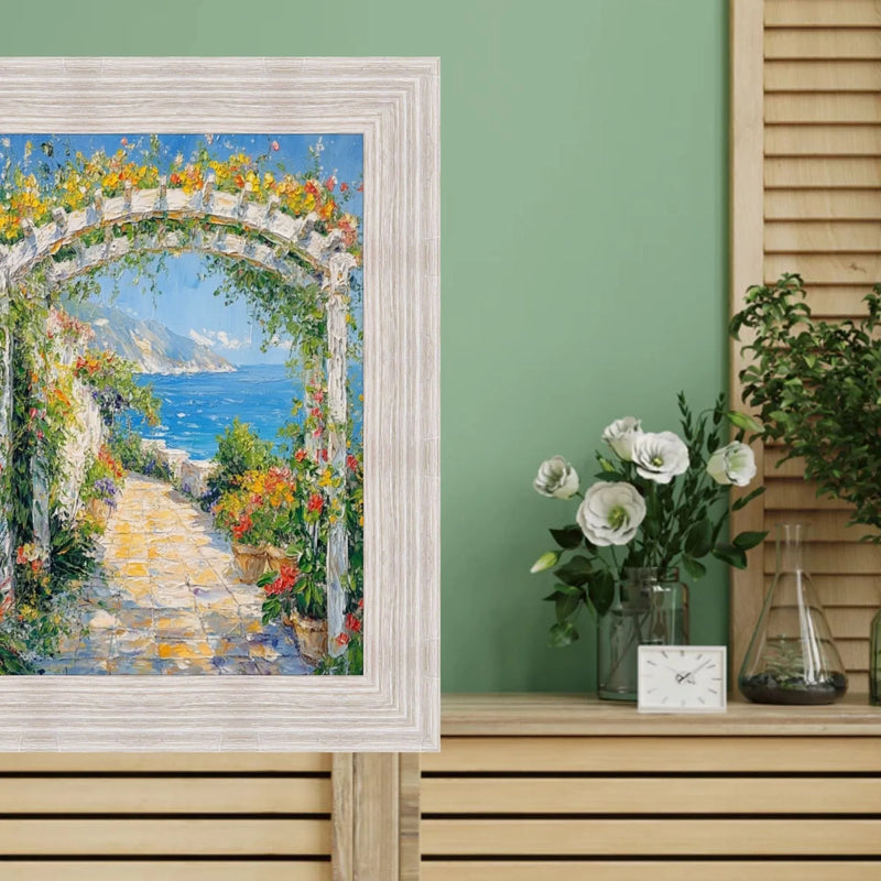 40x40 Frame Wide Rustic Wood Grain White Wash Picture Frame