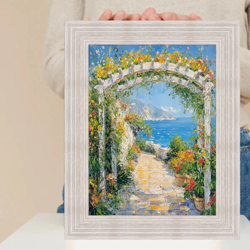 Wide Rustic Wood Grain White Wash Picture Frame 