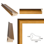 11x16 Frame Wide Scoop Brushed Gold Picture Frame