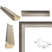 11x16 Frame Wide Scoop Brushed Silver Picture Frame