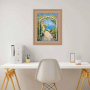 36x48 Frame Wide Silver Leaf Scoop With Beads Picture Frame