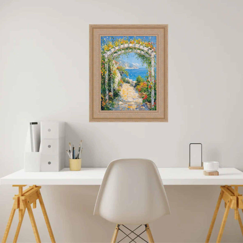 12x18 Frame Wide Silver Leaf Scoop With Beads Picture Frame