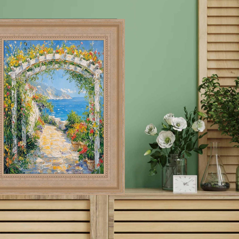 11x15 Frame Wide Silver Leaf Scoop With Beads Picture Frame