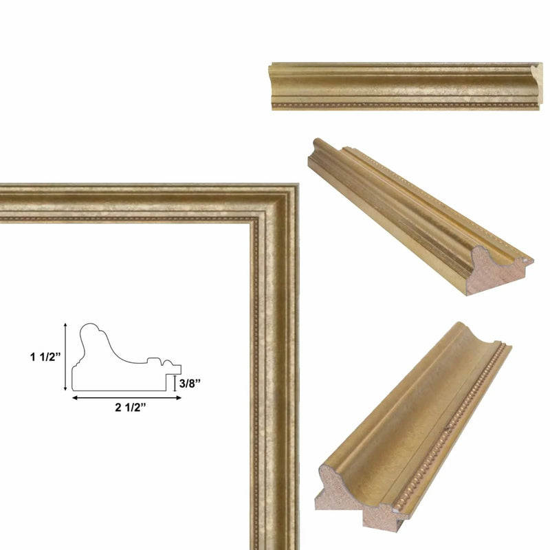 12x15 Frame Wide Silver Leaf Scoop With Beads Picture Frame