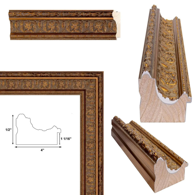 10x15 Frame Traditional Italian Carved Ornate Gold Leaf Picture Frame