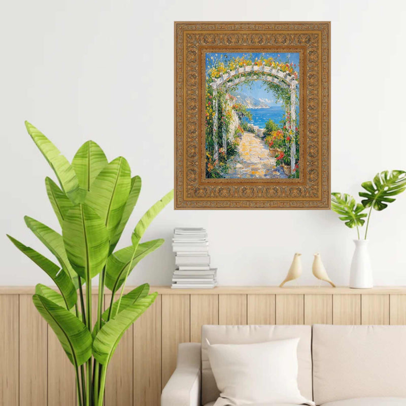 Traditional Italian Carved Ornate Gold Leaf Picture Frame