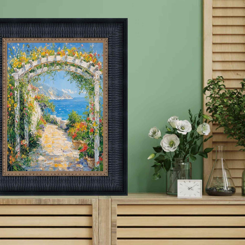 8x10 Frame Wide Venetian Black With Gold Luxury Picture Frame