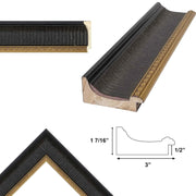 28x40 Frame Wide Venetian Black With Gold Luxury Picture Frame