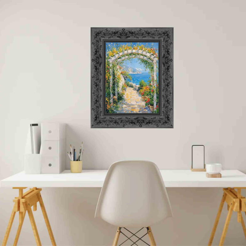 40x40 Frame Wide Vintage Antique Black Floral Picture Frame