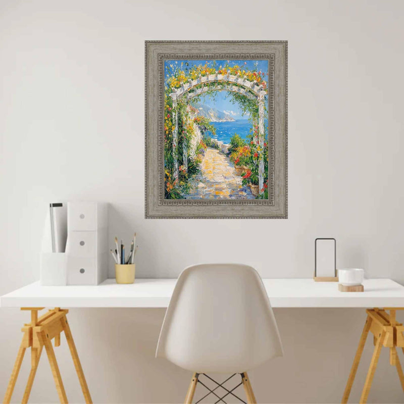 Wide Vintage Silver Traditional Picture Frame Home Office