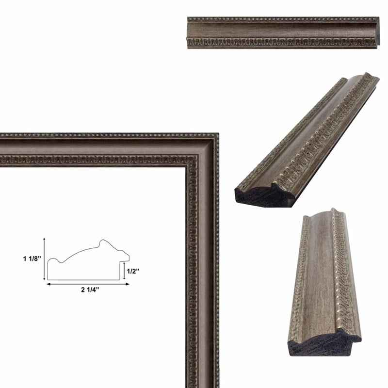 Wide Vintage Silver Traditional Picture Frame Home Office