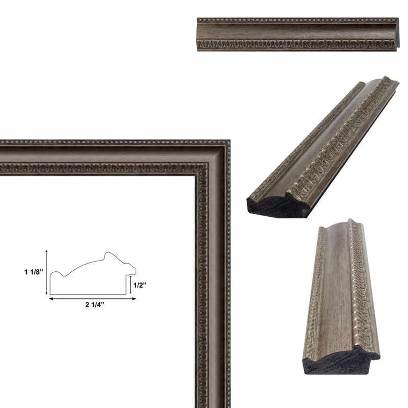 9x9 Frame Wide Vintage Silver Traditional Picture Frame