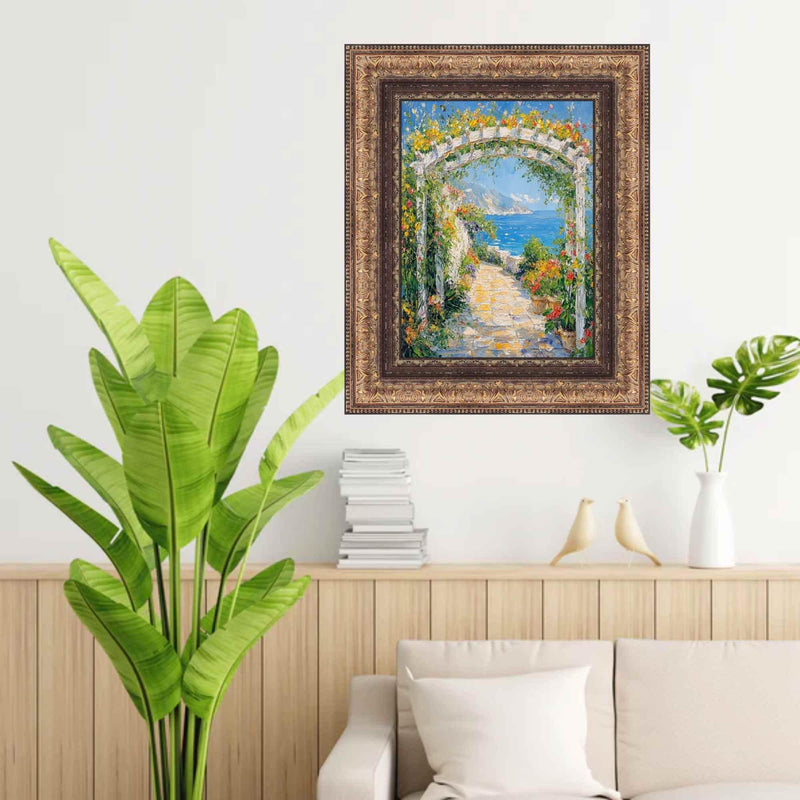 Wide Vintage Spanish Gold Ornate Picture Frame Home Office