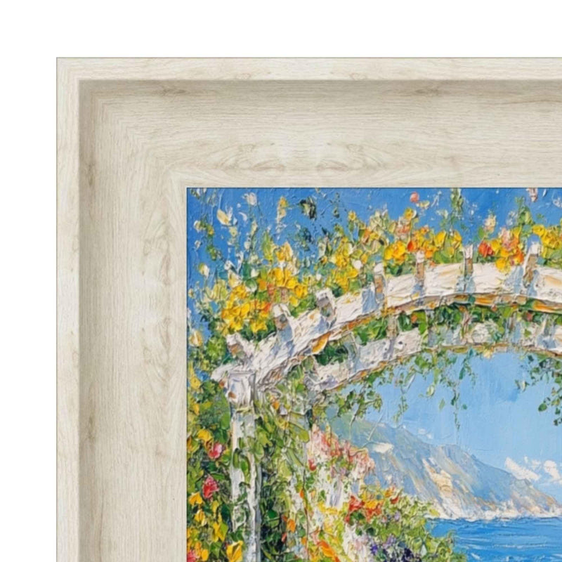 24x48 Frame Wide White Wash Scoop Wooden Picture Frame