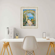 40x40 Frame Wide White Wash Scoop Wooden Picture Frame