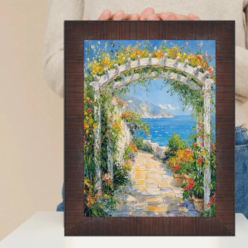 25x25 Frame Wood Grain Mahogany Ven Slope Picture Frame