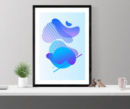 Abstract Artwork Blue Color Wall Decor P Canvas Prints Framed art - Modern Memory Design Picture frames - New Jersey Frame shop custom framing