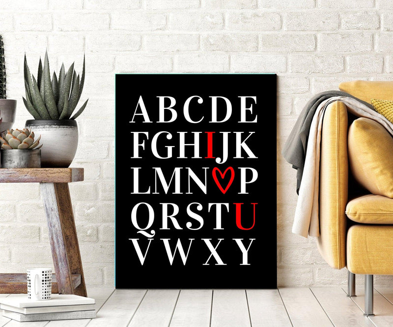 Alpabeth Frame Alphabet framed Canvas Framed Art Wall