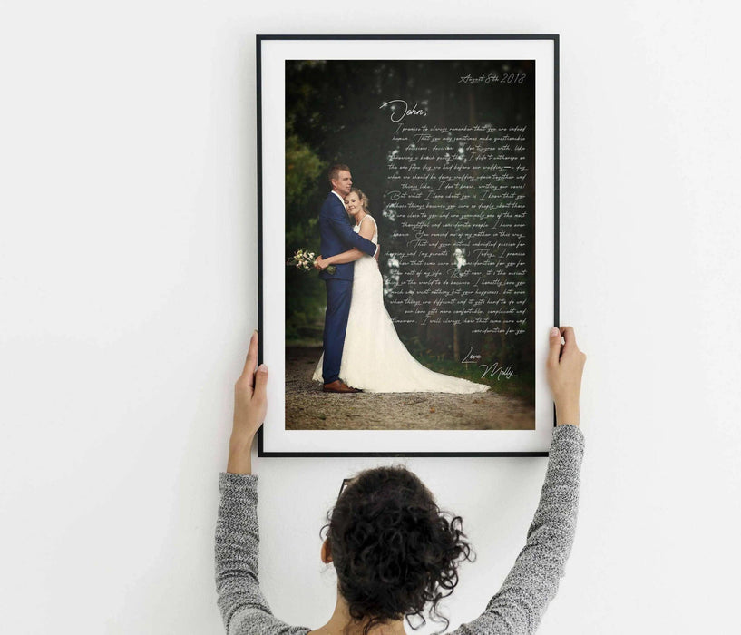 Anniversary gift Custom made wedding first dance song lyric or vows - Modern Memory Design Picture frames - New Jersey Frame shop custom framing