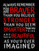 Always remember You are Braver Beautiful best friend feminist poster gift wall - Modern Memory Design Picture frames - New Jersey Frame shop custom framing