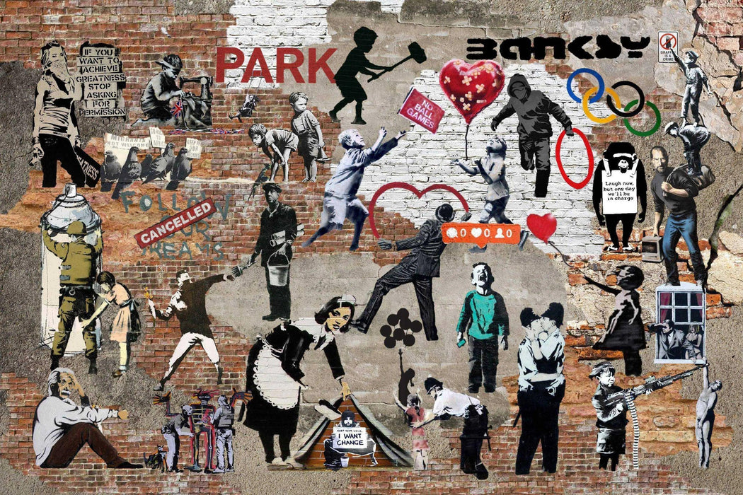Banksy Graffiti Street Art Collage - Modern Memory Design Picture frames - New Jersey Frame shop custom framing