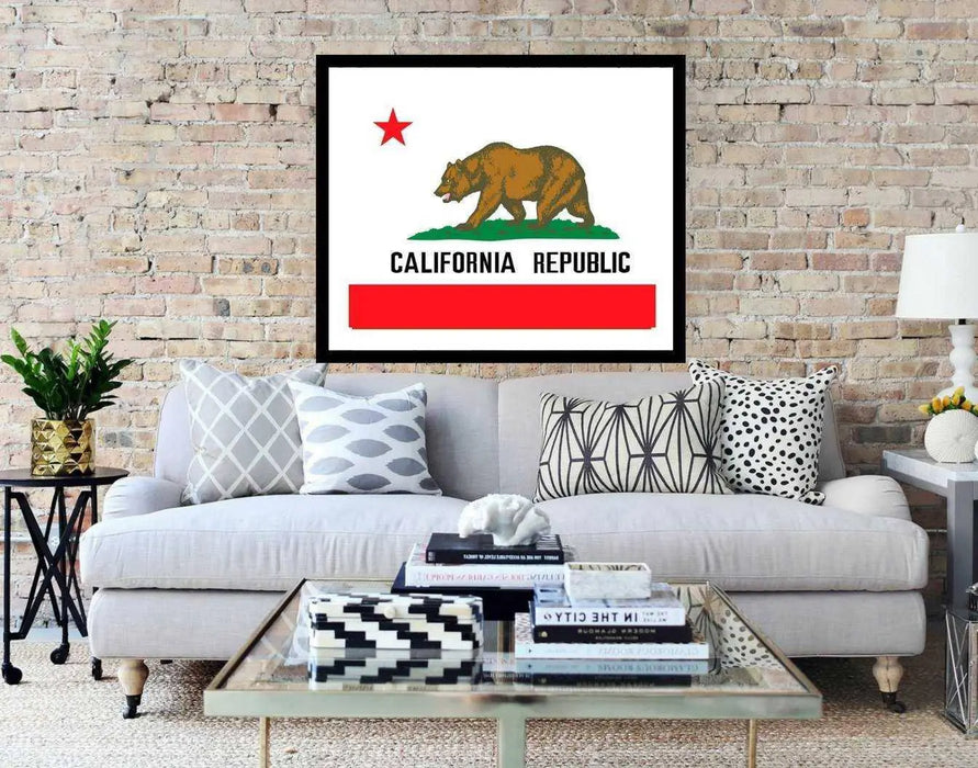 California Flag Art Print Framed