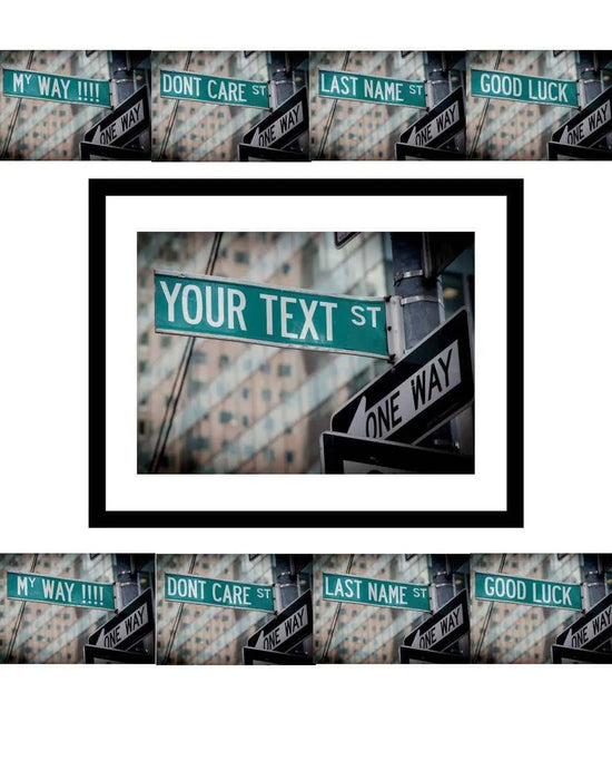Custom Personalized Green Street Sign Framed art print