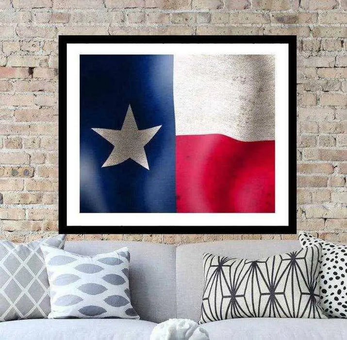 Framed Texas flag
