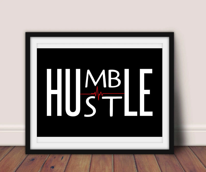 Motivational quote Humble Hustle art