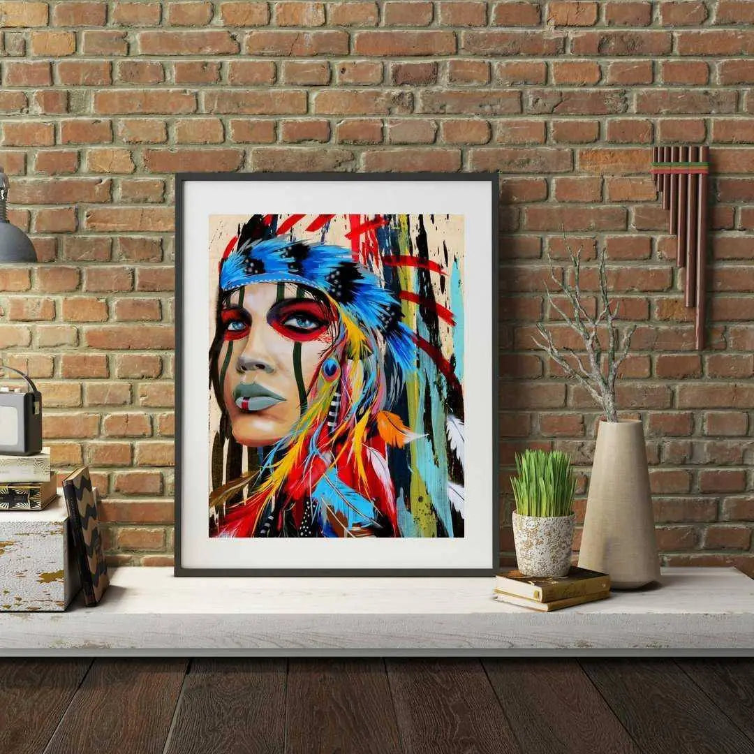 Abstract Painting Line Drawing Woman Simple Print Wall Home Decor - POSTER  20x30