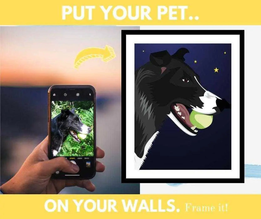 Pet portrait custom personalized framed art print for home decor