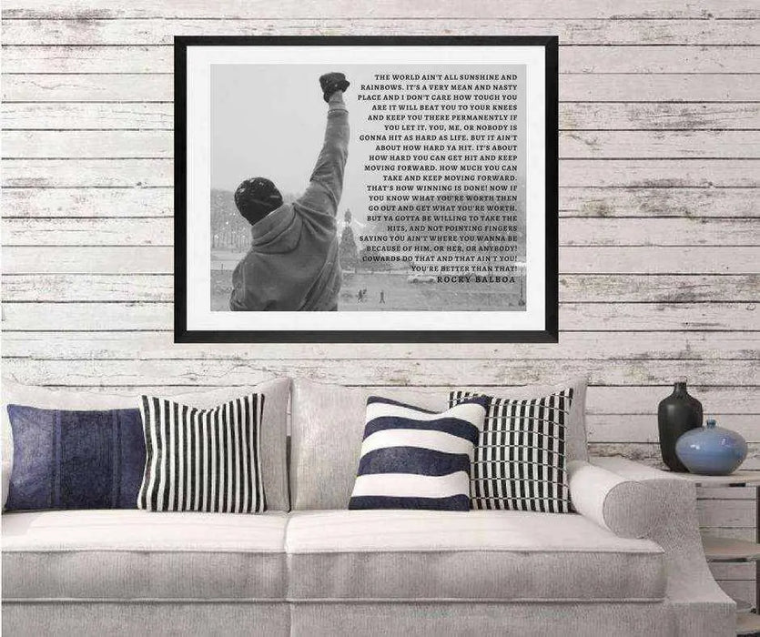 ​Rocky Quote Canvas Print Wall Décor Inspirational - Modern Memory Design Picture frames
