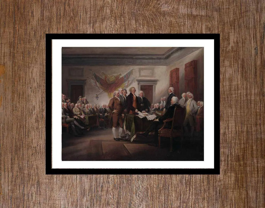 The Declaration of Independence signing art framed print