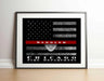 Thin red line flag custom made for firefighter home