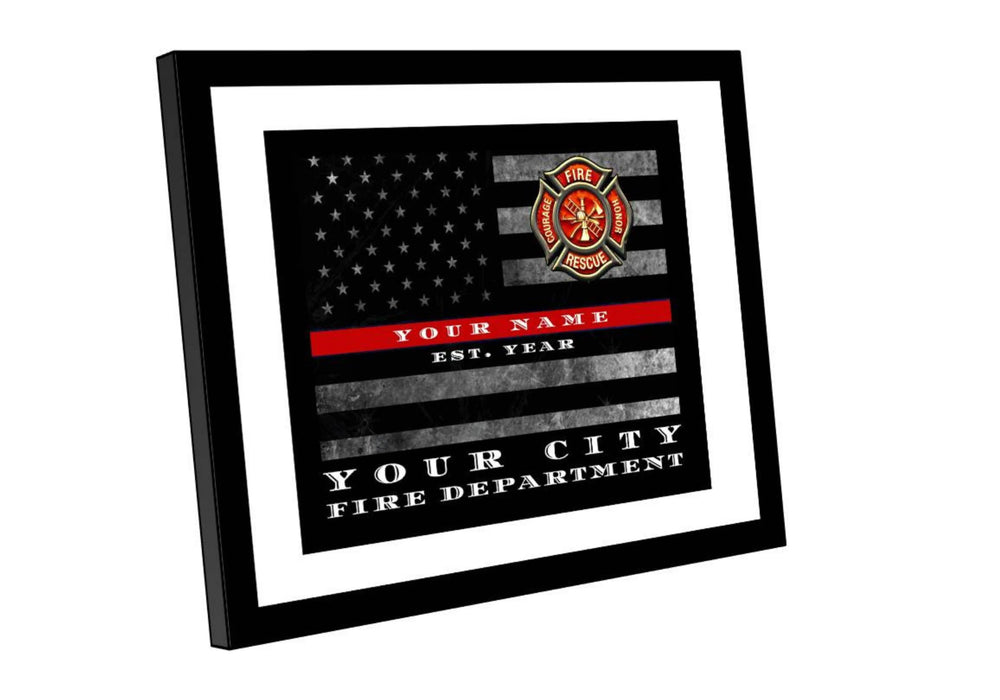 Thin red line flag custom made for firefighter home