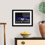 Baltimore Police Officer Thin blue Line Flag Gift Art - Modern Memory Design Picture frames - New Jersey Frame shop custom framing