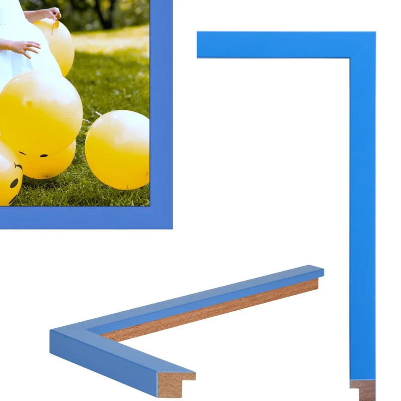Sky Blue Picture Frame Modern Flat Popular Framing Sizes