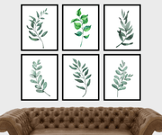 Botanical Green Tropical Leafs Framed art Print Set Of 6 - Modern Memory Design Picture frames - New Jersey Frame shop custom framing